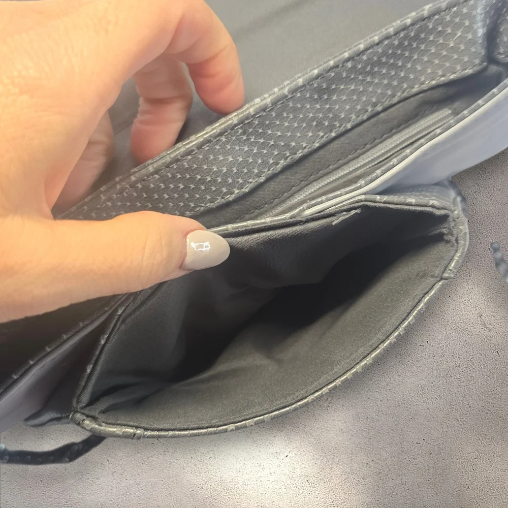 Limited Edition Envelope‎ Grey Snakeskin Clutch Foldover Crossbody
